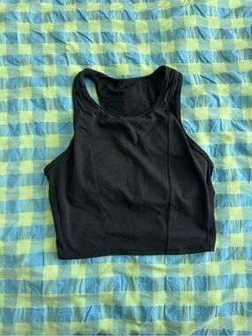 all in motion Black Racerback Crop Tank Top
